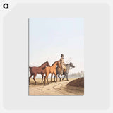 Illustration of the horse dealer from The Costume of Yorkshire - 19世紀のヨークシャー Postcard.