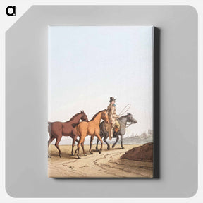 アートパネル-Illustration of the horse dealer from The Costume of Yorkshire - 19世紀のヨークシャー Canvas.