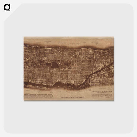 アートポストカード-New York City - アンティーク地図 Postcard.