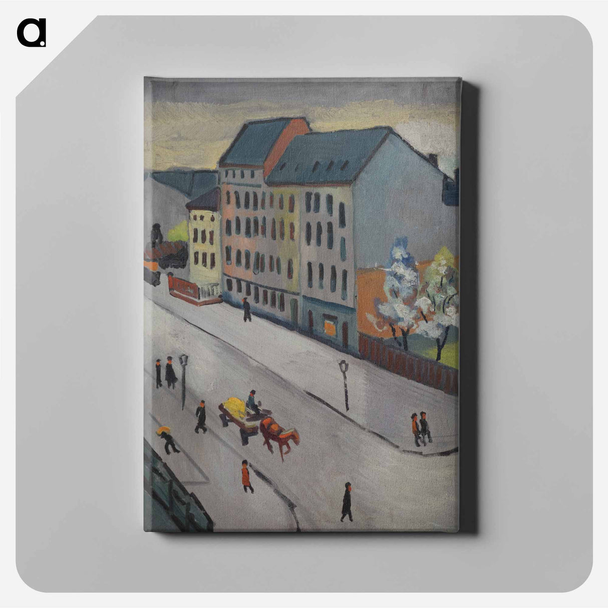 Our street in grey - オーガスト マッケ Canvas.