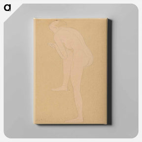アートパネル-Figure Bending Forward with Right Knee Raised - オーギュスト ロダン Canvas.