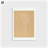 アートポストカード-Figure Bending Forward with Right Knee Raised - オーギュスト ロダン Postcard.