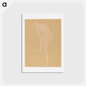 アートポストカード-Figure Bending Forward with Right Knee Raised - オーギュスト ロダン Postcard.