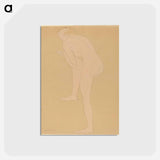 アートポストカード-Figure Bending Forward with Right Knee Raised - オーギュスト ロダン Postcard.