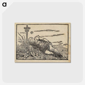 アートポストカード-Boy sleeping on a grave - カスパー ダーヴィト フリードリヒ Postcard.