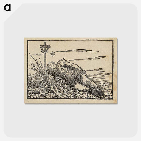 アートポストカード-Boy sleeping on a grave - カスパー ダーヴィト フリードリヒ Postcard.
