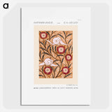 Art Nouveau Flower pattern stencil print in oriental style - E.A.セギー Poster.