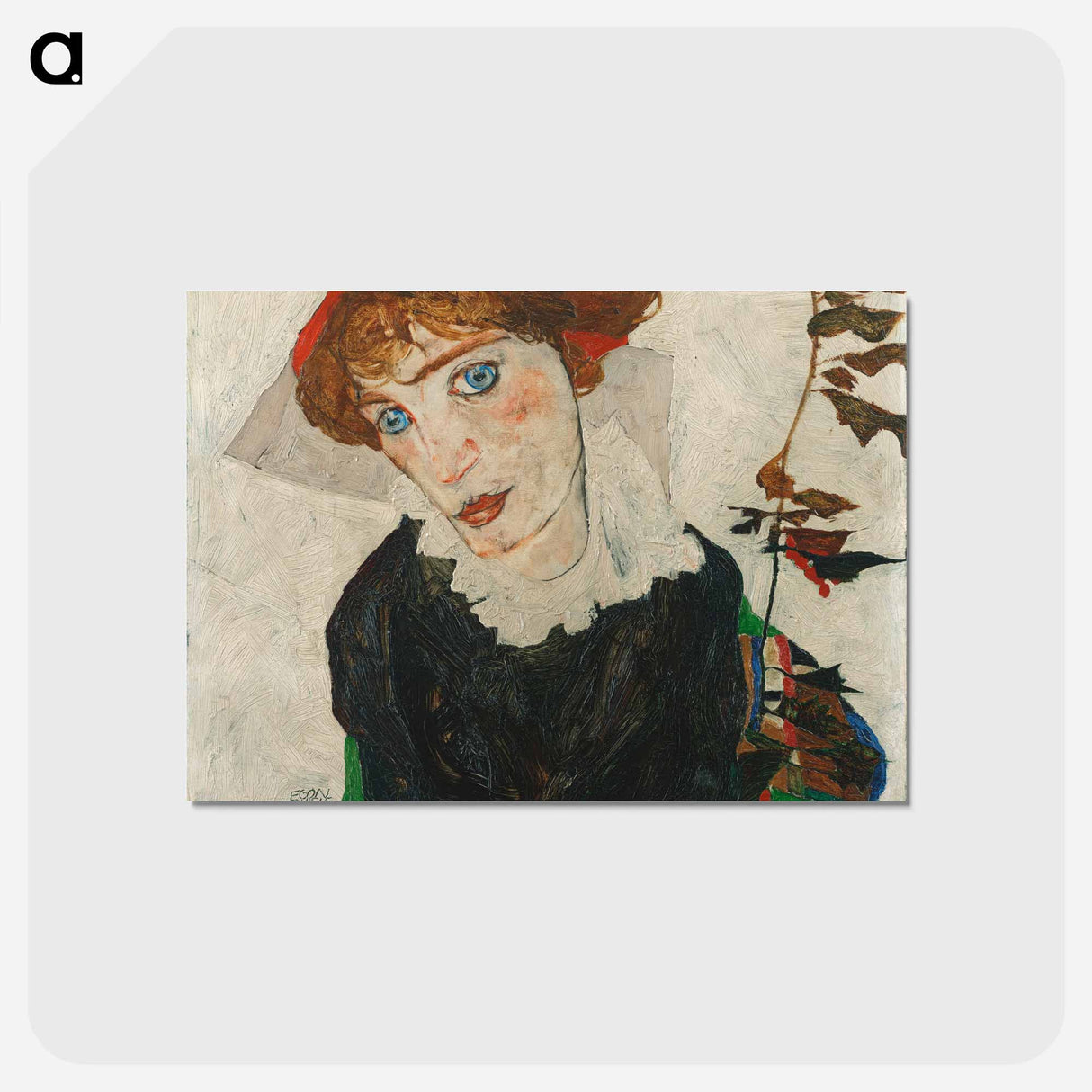 アートポストカード-Egon Schiele's Portrait of Wally Neuzil - エゴン シーレ Postcard.