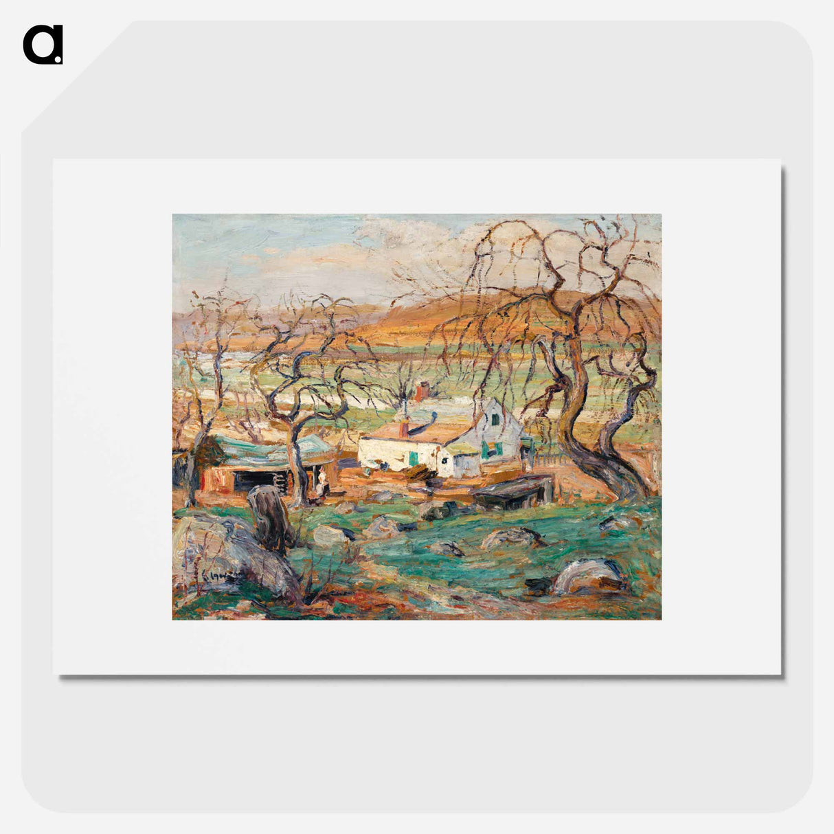 Landscape with Gnarled Trees - アーネスト ローソン Poster.