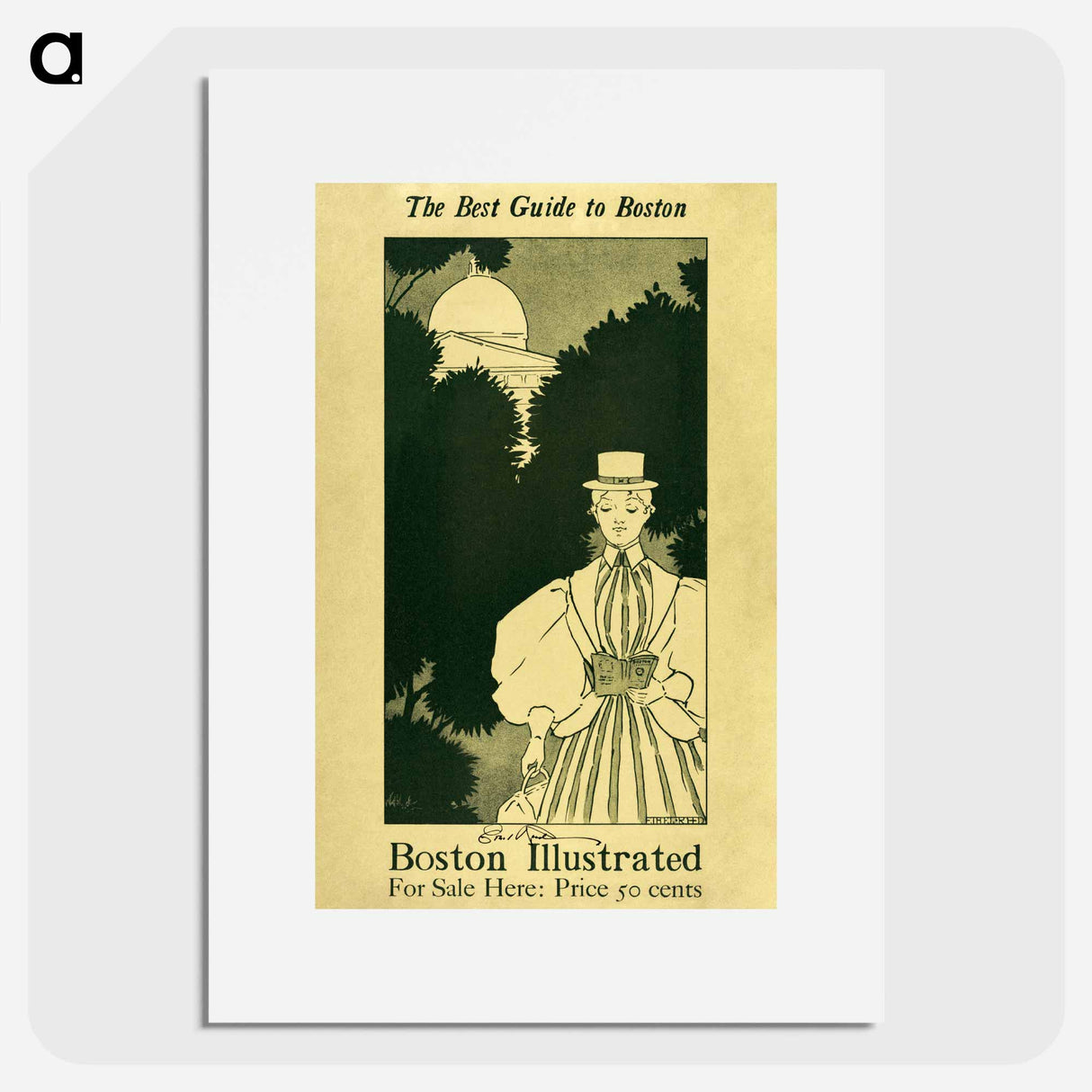 The Best Guide to Boston poster of a woman in high resolution by Ethel Reed. - エセル リード Poster.