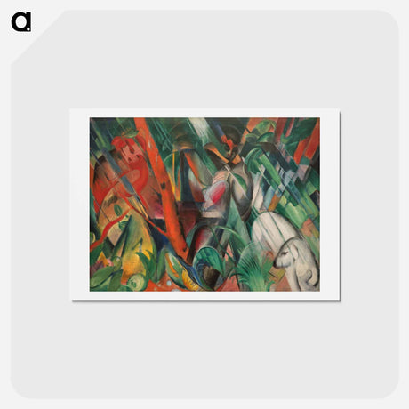 アートポストカード-In the rain - フランツ マルク Postcard.