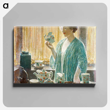 アートパネル-Strawberry Tea Set - フレデリック チャイルド ハッサム Canvas.
