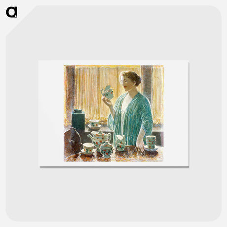 アートポストカード-Strawberry Tea Set - フレデリック チャイルド ハッサム Postcard.