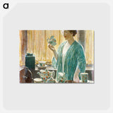 アートポストカード-Strawberry Tea Set - フレデリック チャイルド ハッサム Postcard.