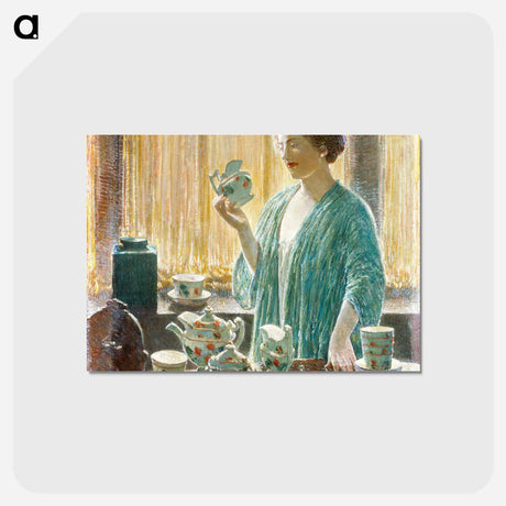 アートポストカード-Strawberry Tea Set - フレデリック チャイルド ハッサム Postcard.