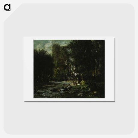 アートポストカード-グリーン - ギュスターヴ クールベ Postcard.