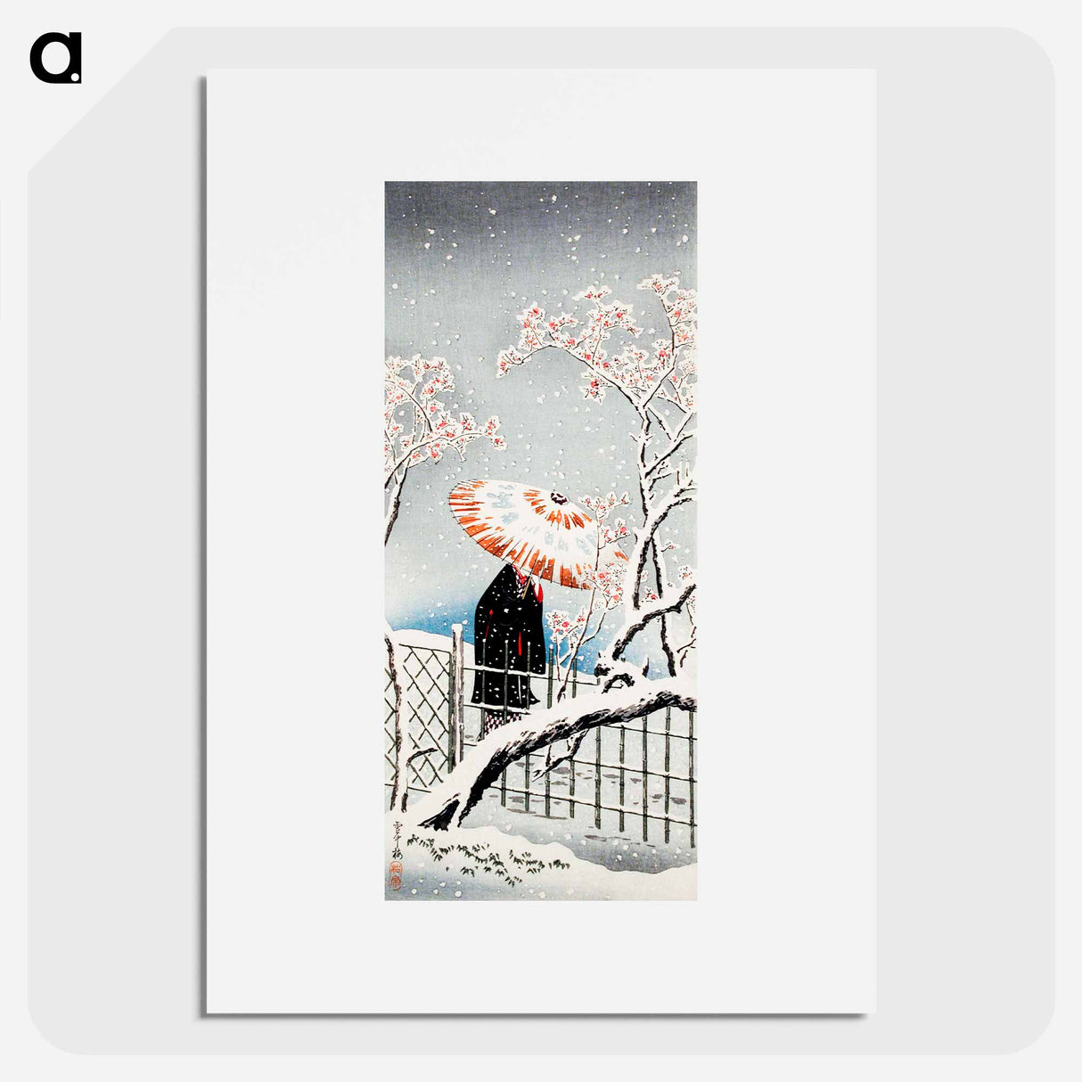 Plum Tree in Snow - Hiroaki Takahashi Poster.