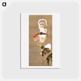アートポストカード-Hen and Rooster with Grapevine
 - 伊藤若冲 Postcard.