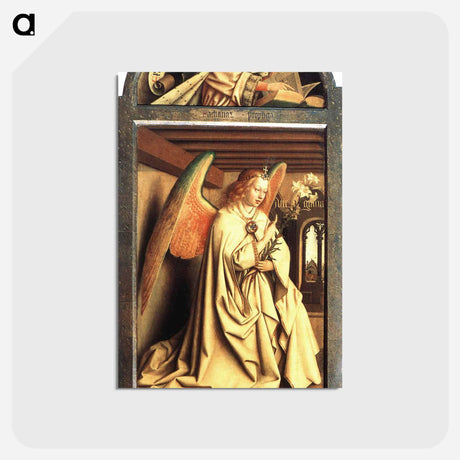 アートポストカード-Angel Annunciate, from exterior of left panel of the Ghent Altarpiece - ヤン ファン エイク Postcard.