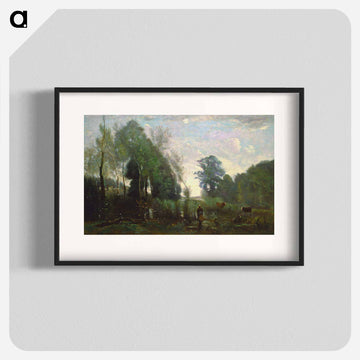 Landscape with Figures and Animals
 - ジャン バティスト カミーユ コロー Poster.