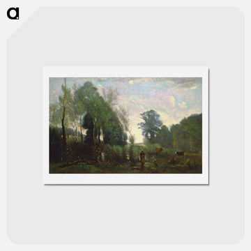 Landscape with Figures and Animals
 - ジャン バティスト カミーユ コロー Postcard.