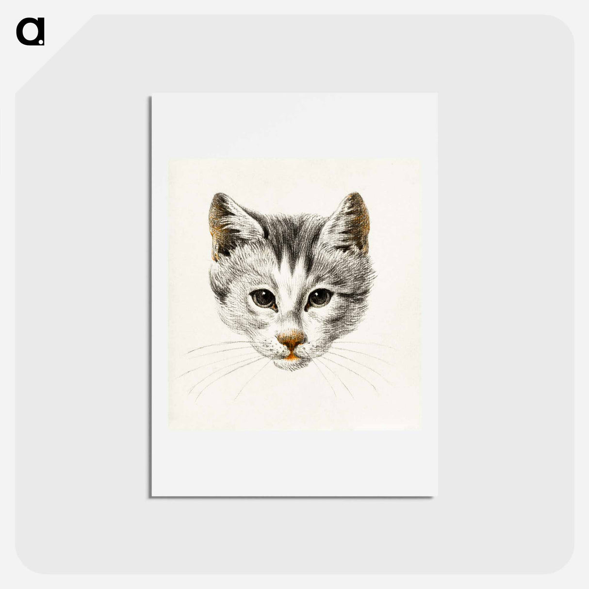 アートポストカード-Sketch of a cat - ジャン ベルナール Postcard.