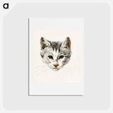 アートポストカード-Sketch of a cat - ジャン ベルナール Postcard.
