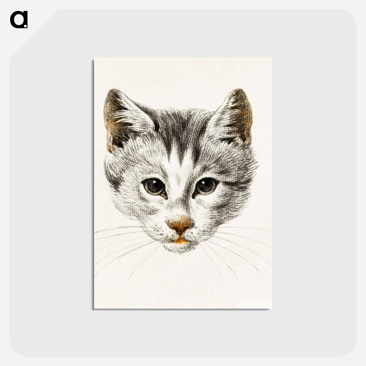 アートポストカード-Sketch of a cat - ジャン ベルナール Postcard.