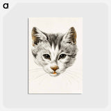 アートポストカード-Sketch of a cat - ジャン ベルナール Postcard.