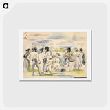 アートポストカード-Group of Figures with Boy Holding Flowers
 - ジュール パスキン Postcard.