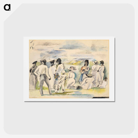 アートポストカード-Group of Figures with Boy Holding Flowers
 - ジュール パスキン Postcard.