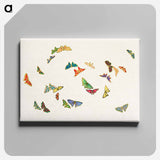 アートパネル-Vintage butterfly - 神坂 雪佳 Canvas.