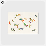 アートポストカード-Vintage butterfly - 神坂 雪佳 Postcard.