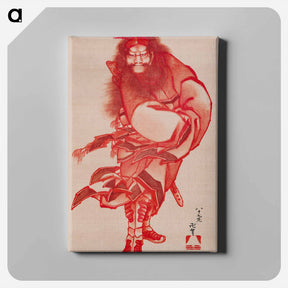 アートパネル-Red Shōki, the Demon Queller - 葛飾 北斎 Canvas.