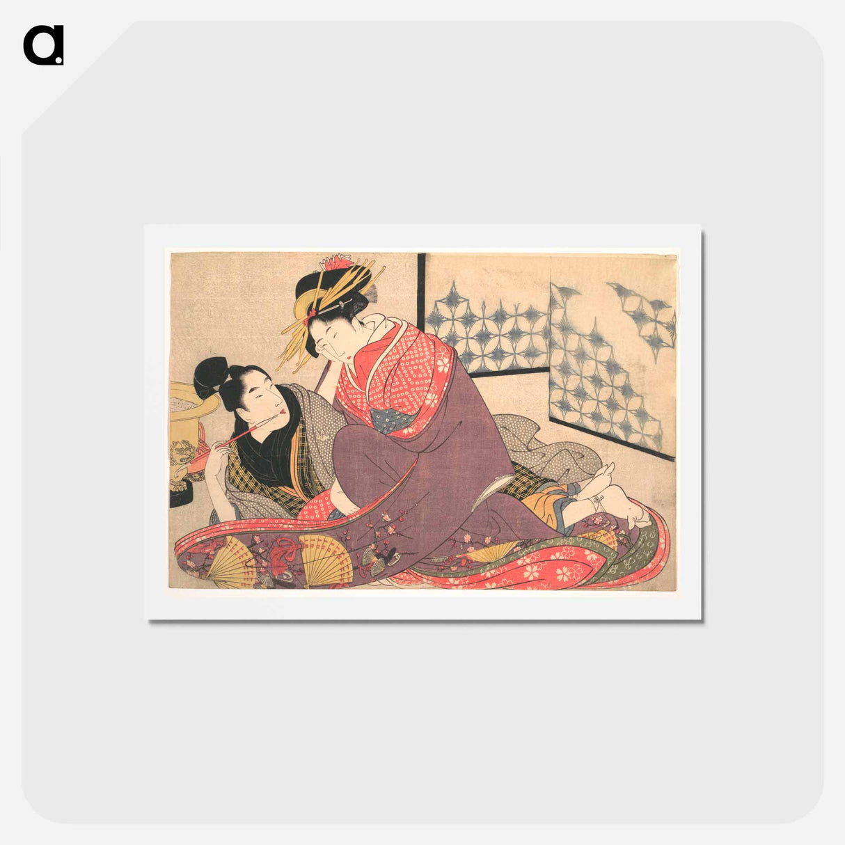 Erotic Print by Utamaro Kitagawa - 喜多川 歌麿 Postcard.