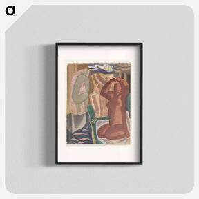 アートポスター-Twee badende vrouwen en een rugfiguur - レオ ヘステル Poster.