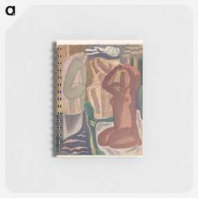 アートメモ帳-Twee badende vrouwen en een rugfiguur - レオ ヘステル Memo.