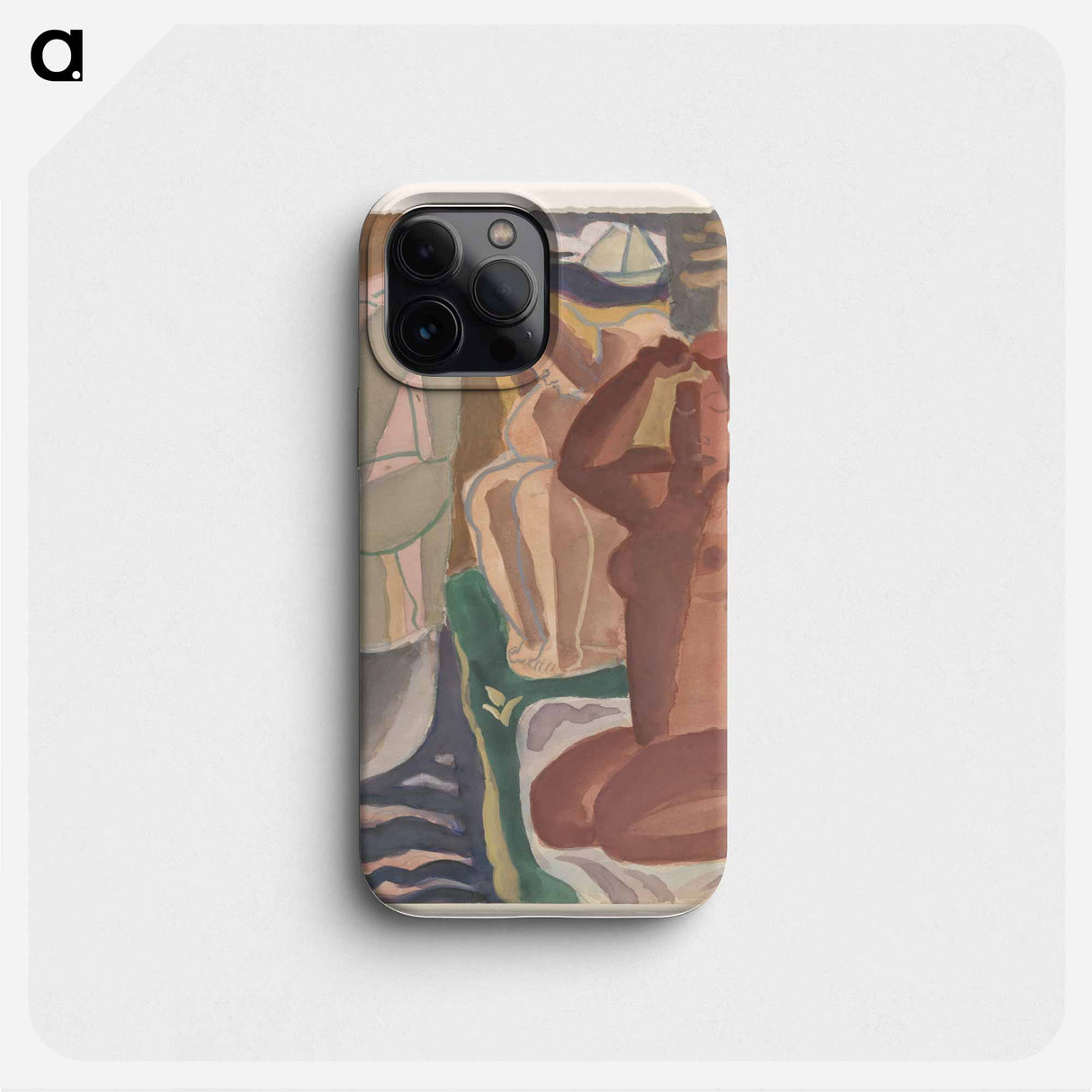 Twee badende vrouwen en een rugfiguur - レオ ゲステル Phone Case.
