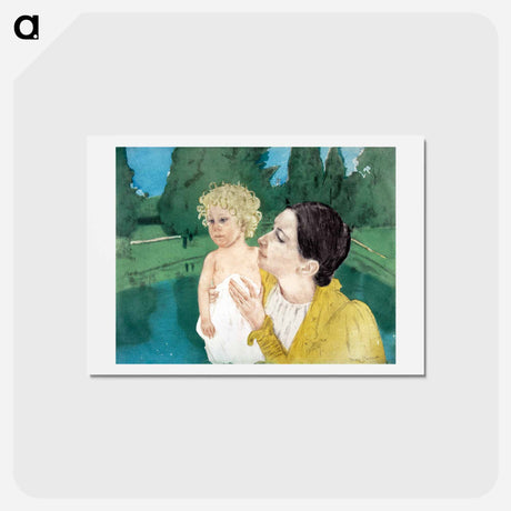 アートポストカード-By the Pond - メアリー カサット Postcard.
