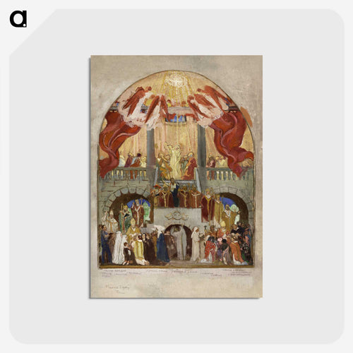 Sketch for the Church of the Holy Spirit (XIIth arrondissement): Pentecost, the Roman Church, the Eastern Church - モーリス ドニ Postcard.