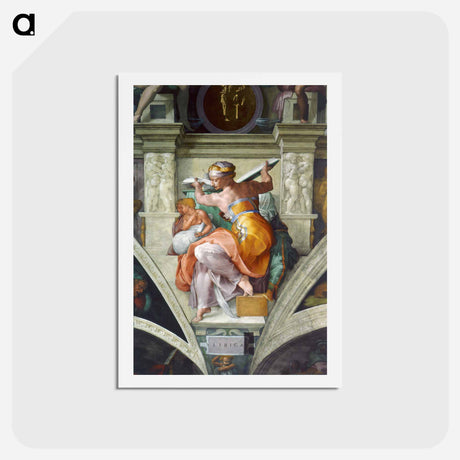 アートポストカード-Libyan Sibyles - ミケランジェロ ブオナローティ Postcard.