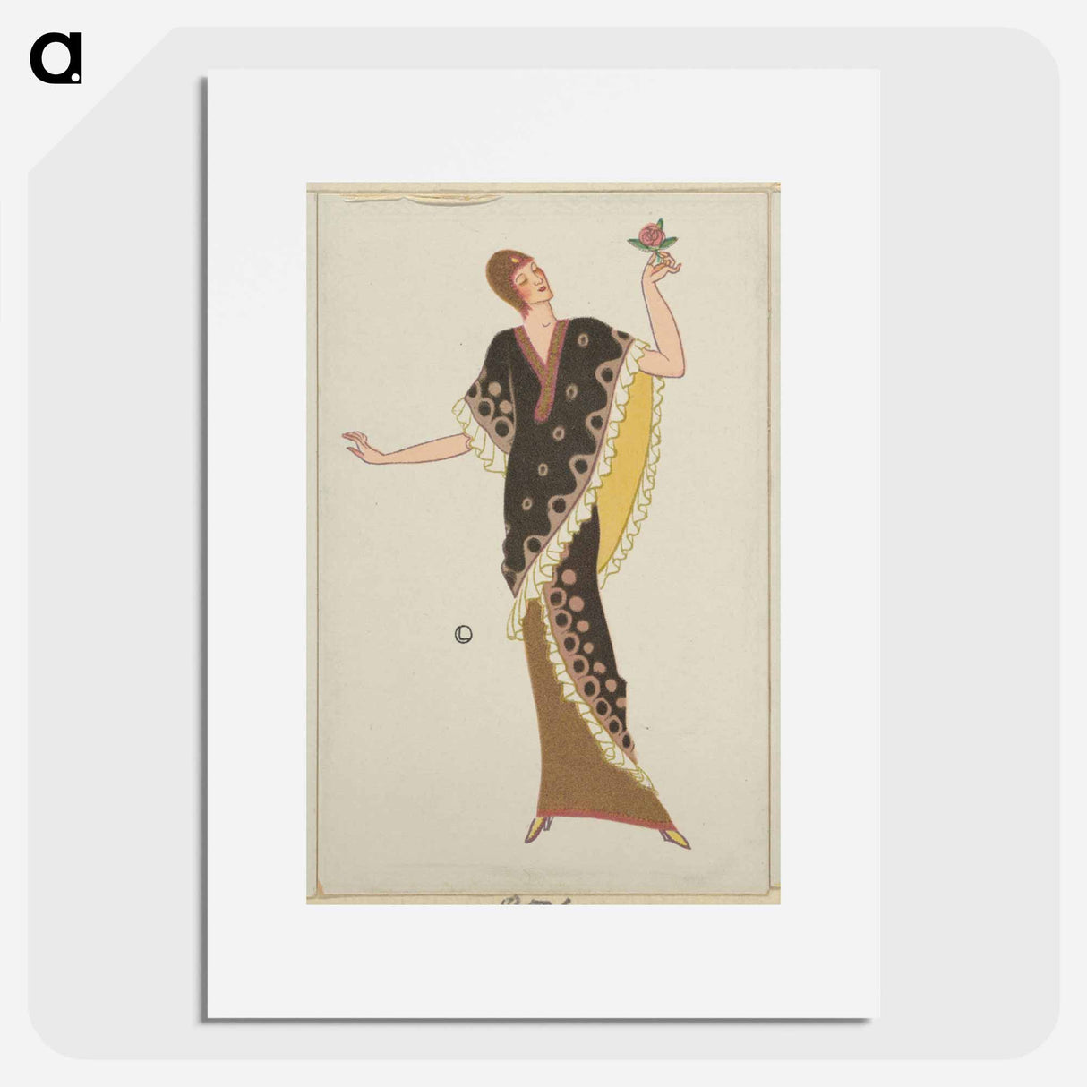 Woman in a black tubular dress - オットー フリードリヒ カール レンデッケ Poster.