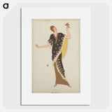 Woman in a black tubular dress - オットー フリードリヒ カール レンデッケ Poster.