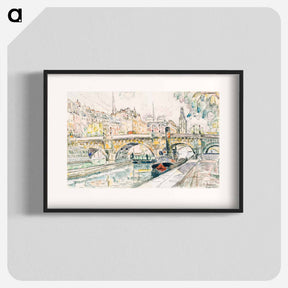 アートポスター-Tugboat at the Pont Neuf, Paris - ポール シニャック Poster.