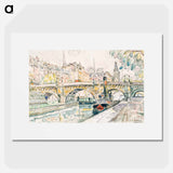 Tugboat at the Pont Neuf, Paris - Paul Signac Poster.