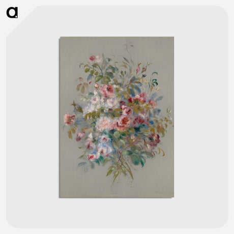アートポストカード-Bouquet of Roses - ピエール オーギュスト ルノワール Postcard.