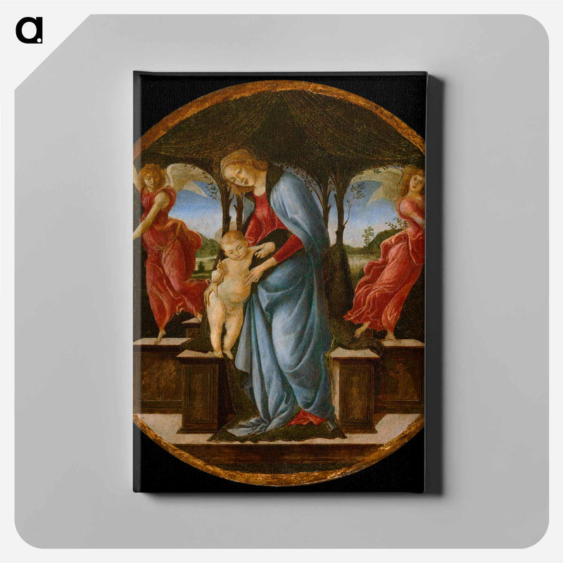 Virgin and Child with Two Angels - サンドロ ボッティチェッリ Canvas.