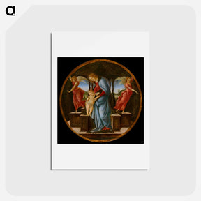 アートポストカード-Virgin and Child with Two Angels - サンドロ ボッティチェッリ Postcard.