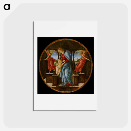 アートポストカード-Virgin and Child with Two Angels - サンドロ ボッティチェッリ Postcard.