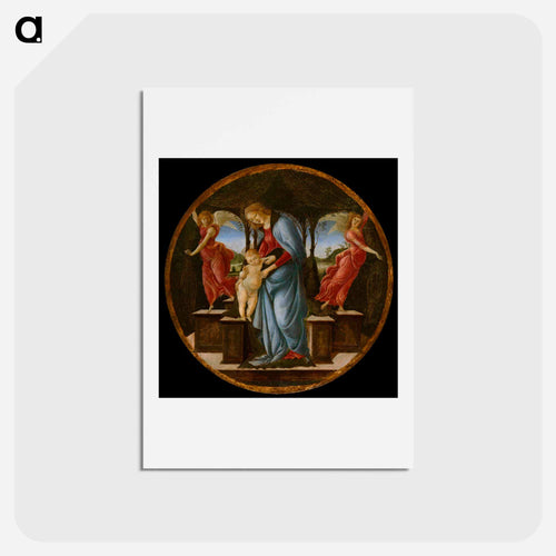 Virgin and Child with Two Angels - サンドロ ボッティチェッリ Postcard.